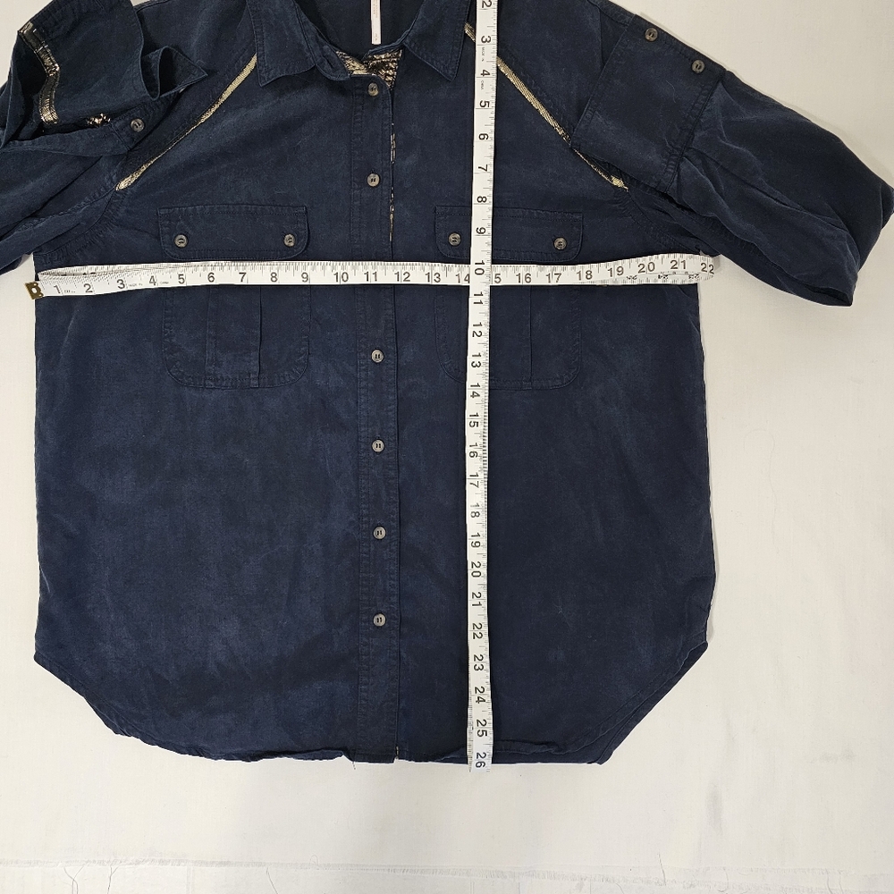 Free People Tencel Embellished Button Down Shirt – Size S/P - Picture 4 of 8